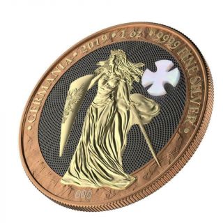Germania 2019 5 Mark Mother Of Pearl Cross 1 Oz Silver 999 Coin