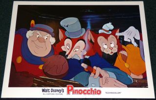 Walt Disney Pinocchio R 1978 U.  S.  Movie Lobby Card Honest John Gideon