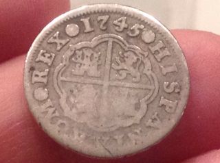East Coast Metal Detector Find Spain Treasure Coin 1 Real King Philip V 1745 - 1