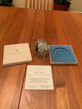 1973 Republic Of Panama 20 Balboas Silver Proof Coin With