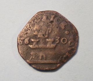 1630 Italy Kingdom Of Naples 9 Cavalli Copper World Coin King Philip Lion Castle