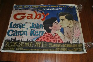 Gaby Movie Poster One Sheet England Leslie Caron John Kerr 1956 Mgm Very Large