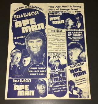 Bela Lugosi " The Ape Man " 1940 