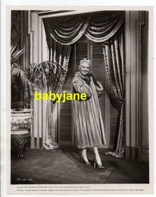 Betty Grable 8x10 Photo Modeling Mink Coat 1954 Three For The Show