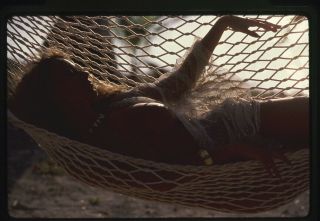 Sybil Danning Sexy Exotic Glamour Pin Up Lying In Hammock Transparency