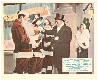 Robin And The 7 Hoods Lobby Card Bing Crosby Frank Sinatra As Santa Clause