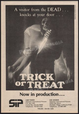 Trick Or Treat_/_rocktober Blood_orig.  1982 Trade Print Ad_advert_sorcery Band