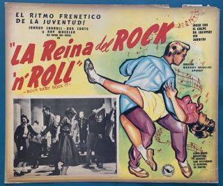 Rock Baby,  Rock It Johnny Carroll Kay Wheeler Mexican Lobby Card 1957