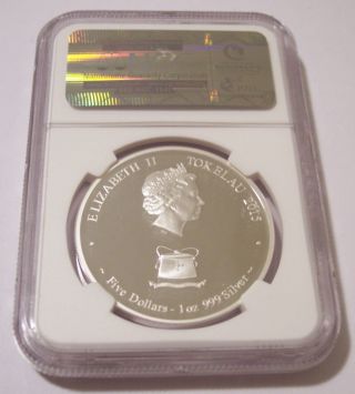 Tokelau 2015 1 Ounce Silver Gilt $5 Year of the Goat PF70 UC NGC ER Low Mintage 2
