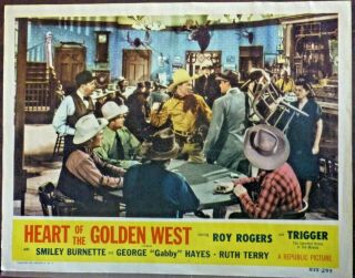 Western Roy Rogers Lobby Card Heart Of The Golden West R1955