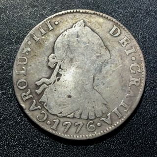Bolivia 1776 Pts Pr 4 Reales Silver Coin: Carlos Iii - - Tough Coin/year To Find