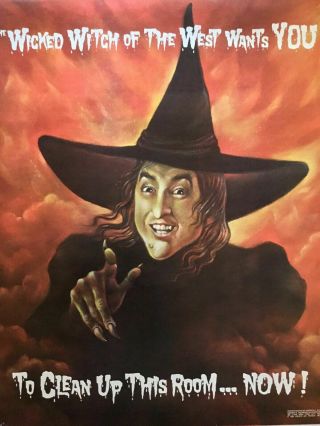 The Wizard Of Oz Wicked Witch Of The West Up This Room Poster Scary Nm Oop