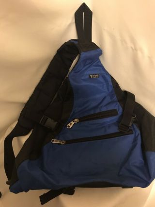 Western Pack Backpack Shoulder Travel Bag Black Approx 17 " High Padded Back Blue