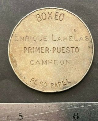 Guatemala Puerto Rico 1950 Medalla Boxeo Juegos Deportivos Centroamericano Sil.