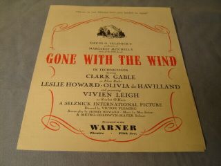 Vintage Gone With The Wind Movie & Book Promo Pamphlet Gimbels Advertising