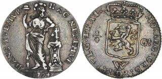 Netherlands West Indies: 1/4 Gulden Silver 1794 - Vf - Xf
