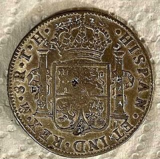 1804 - Mexico - First Silver Dollar Eight 8 Reales Coin $1 W/ Counter Stamp