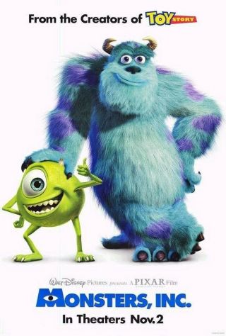 Monsters Inc.  Movie Poster 1 Sided 27x40 Billy Crystal John Goodman