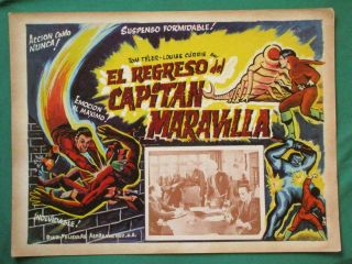 Adventures Of Captain Marvel Tom Tyler Curse Of The Scorpion Mexican Lobby Card
