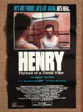 Henry Portrait Of A Serial Killer Vhs Movie Poster W/card,  Promo Flyer