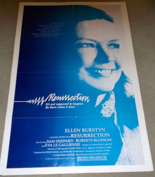 Movie Theatre Poster For The Film,  " Resurrection ",  From 1980.