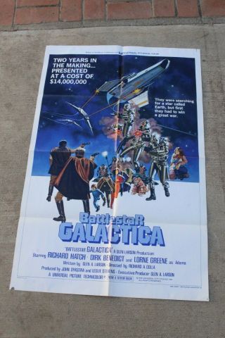 1978 One Sheet Battlestar Galactica Movie Poster,  Approx 27 X 41,