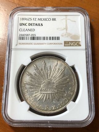 Mexico 1896 Zs Fs 8 Reales - Ngc Unc Details