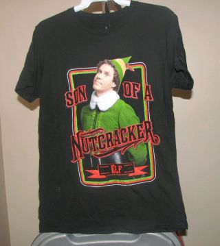 Will Ferrell Elf Movie Black Son Of A Nutcracker Large Christmas T - Shirt