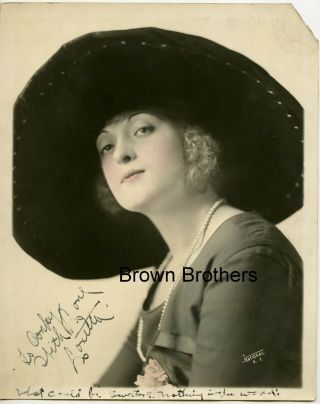 1920s Hollywood Unknown Actress Loretta Autographed Dbw Photo By National - Bb