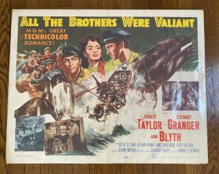 1953 All The Brothers Were Valiant 1/2 Sheet Poster Robert Taylor Aa N926 Pa