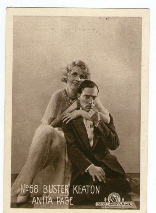Buster Keaton Anita Page Vint Dutch London Caramel Trading Card