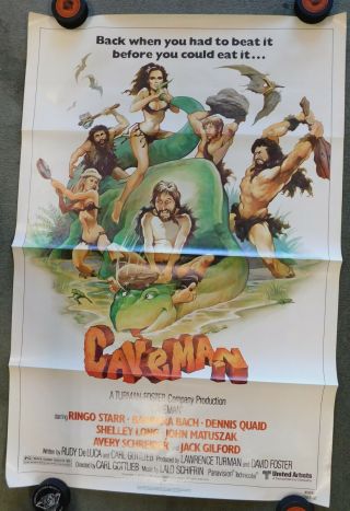 Caveman 1981 Single Sided 27 " X41 " Folded Movie Poster Ringo Starr