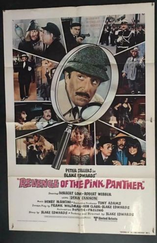 Peter Sellers Herbert Lom D.  Cannon Revenge Of The Pink Panther Movie Poster 2594