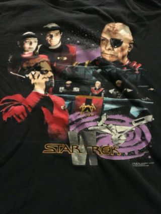 Vintage 1991 Star Trek Vi The Undiscovered Country T - Shirt Spock Kirk Chang Xl
