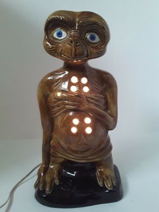 Vintage E.  T.  Extra Terrestrial Ceramic Light Up Lamp 2