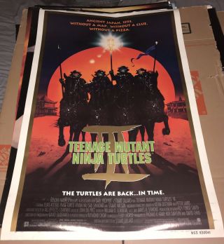 Teenage Mutant Ninja Turtles Iii Movie Theater Poster 27x40” 1 Sheet Tmnt 3