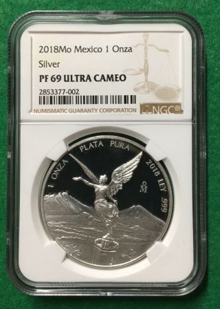 2018 Mo Mexico 1 Onza Proof Libertad Ngc Pf69 Ucam 1 Oz Silver Pf 69 Plata Coin