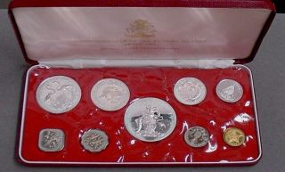 Choice 1972 Bahamas 9 Piece Proof Set With Certs