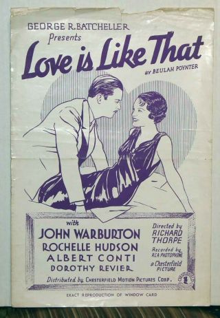 Love Is Like That 1933,  John Warburton,  Rochelle Hudson,  Dorothy Revier