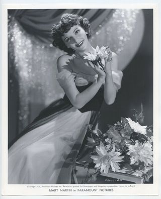 Mary Martin 1939 Vintage Hollywood Portrait Floral Angel