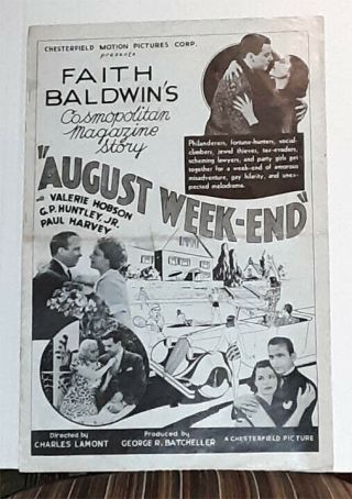 August Weekend 1936,  Valerie Hobson,  Paul Harvey,  G.  P.  Huntley