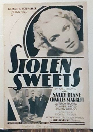 Stolen Sweets 1934,  Sally Blane,  Charles Starrett,  Jameson Thomas