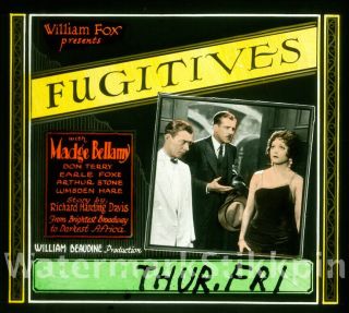 1929 Glass Slide Movie Madge Bellamy Fugitive William Fox Beaudine Prod Film