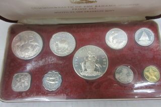 1973 Commonwealth of The Bahama Islands 9 Coin Proof Set PS8 Franklin 2