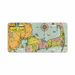 Cafepress Vintage Map Of Cape Cod License Plate (1646464653)