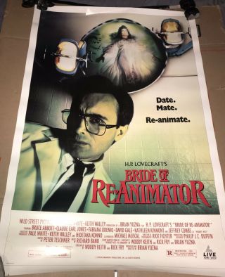 Bride Of Re - Animator Movie Poster 27x41” Live Home Video H.  P.  Lovecraft Yuzna 90