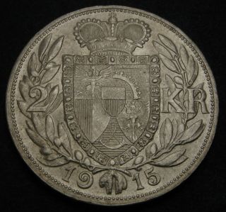 Liechtenstein 2 Kronen 1915 - Silver - Prince John Ii.  - Xf/aunc - 3544