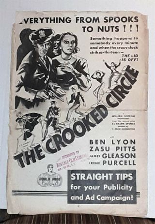 The Crooked Circle 1932,  Zasu Pitts,  James Gleason,  Ben Lyon