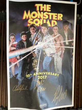 Alamo Drafthouse The Monster Squad 30th Anniversary Cast X3 Hand Signed Poster