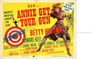 Annie Get Your Gun 1956 Re - Release Title Lobby Card Betty Hutton Howard Keel,